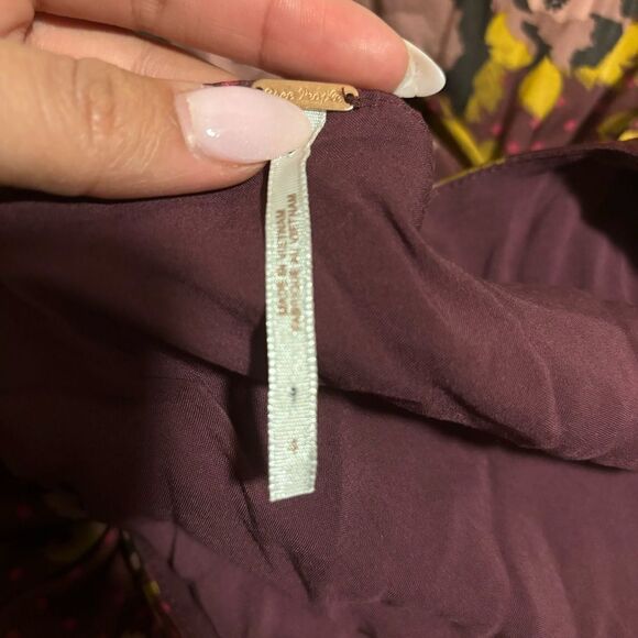 Free People Morning Light Long Sleeve Purple Maroon Floral Dress- Size 4 - Picture 12 of 12